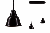 Bironi кампана керамика чёрный светильник на витом проводе (цвет черный), 2 плафона, 73/119 BS1-12-0303/73/119 фото