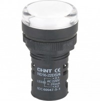 CHINT Индикатор ND16-22DS/4C белый, компактный, встр. конденсатор, IP65 АС380В (R) 828187 фото