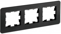 IEK Brite Decor чёрный матовый стекло скруглённые углы рамка 3-местная BR-M32-G-41-K02 фото