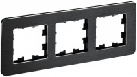 IEK Brite Decor чёрный / алюминий металл скруглённые углы рамка 3 места BR-M32-M-21-K02 фото