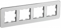 IEK Brite Decor алюминий металл скруглённые углы рамка 4 места BR-M42-M-01-K47 фото