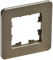 IEK Brite Decor латунь  металл скруглённые углы рамка 1 место BR-M12-M-01-K49 фото