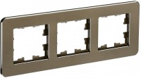 IEK Brite Decor латунь  металл скруглённые углы рамка 3 места BR-M32-M-01-K49 фото