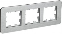 IEK Brite Decor алюминий металл круглённые углы рамка 3 места BR-M32-M-21-K47 фото