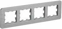 IEK Brite Decor алюминий металл круглённые углы рамка 4 места BR-M42-M-21-K47 фото