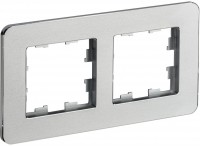 IEK Brite Decor алюминий металл скруглённые углы рамка 2 места BR-M22-M-01-K47 фото
