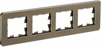IEK Brite Decor латунь  металл скруглённые углы рамка 4 места BR-M42-M-01-K49 фото