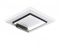 Ambrella Потолочный светодиодный светильник FL51455/1+1 WH/BK белый/черный 72W 3000K-6400K+4200K 500*500*80 (ПДУ РАДИО 2.4G) FL51455 фото