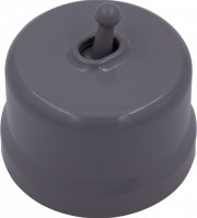 Bironi Лизетта пластик титан выключатель кнопочный 1-клавишный (тумблерный) B1-230-26-PB фото