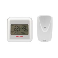 Термометр электронный S3341BF с часами и беспроводным выносным датчиком Rexant 70-0596 фото
