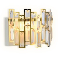Ambrella Настенный светильник с хрусталем TR5055 GD/WH/CL золото/белый/прозрачный E14/2 max 40W 250*200*140 TR5055 фото