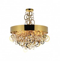 Favourite Crystal Люстра подвесная каркас золотого цвета, стеклянные и металлические кольца разного диаметра 2207-6P фото