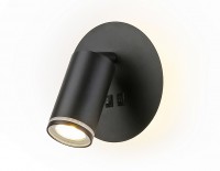 Ambrella Светильник светодиодный настенный с выключателем FW2463 BK черный LED 4200K 7W D145*150 FW2463 фото