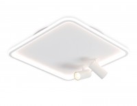 Ambrella Потолочный светодиодный светильник с пультом управления FL5114/1+2 WH белый 97W 3000K-6400K 480*480*130 (ПДУ ИК) FL5114 фото
