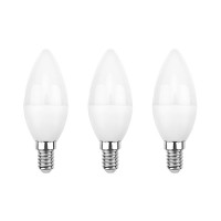 Лампа светодиодная Свеча CN 7.5 Вт E14 713 Лм 4000 K нейтральный свет (3 шт./уп.) Rexant 604-018-3 фото