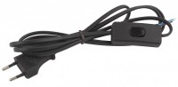 ЭРА Шнур для бра UX-ШВВП-S-1,8m-B с выключателем 1,8 м ШВВП 2x0,5мм2 черный Б0044072 фото